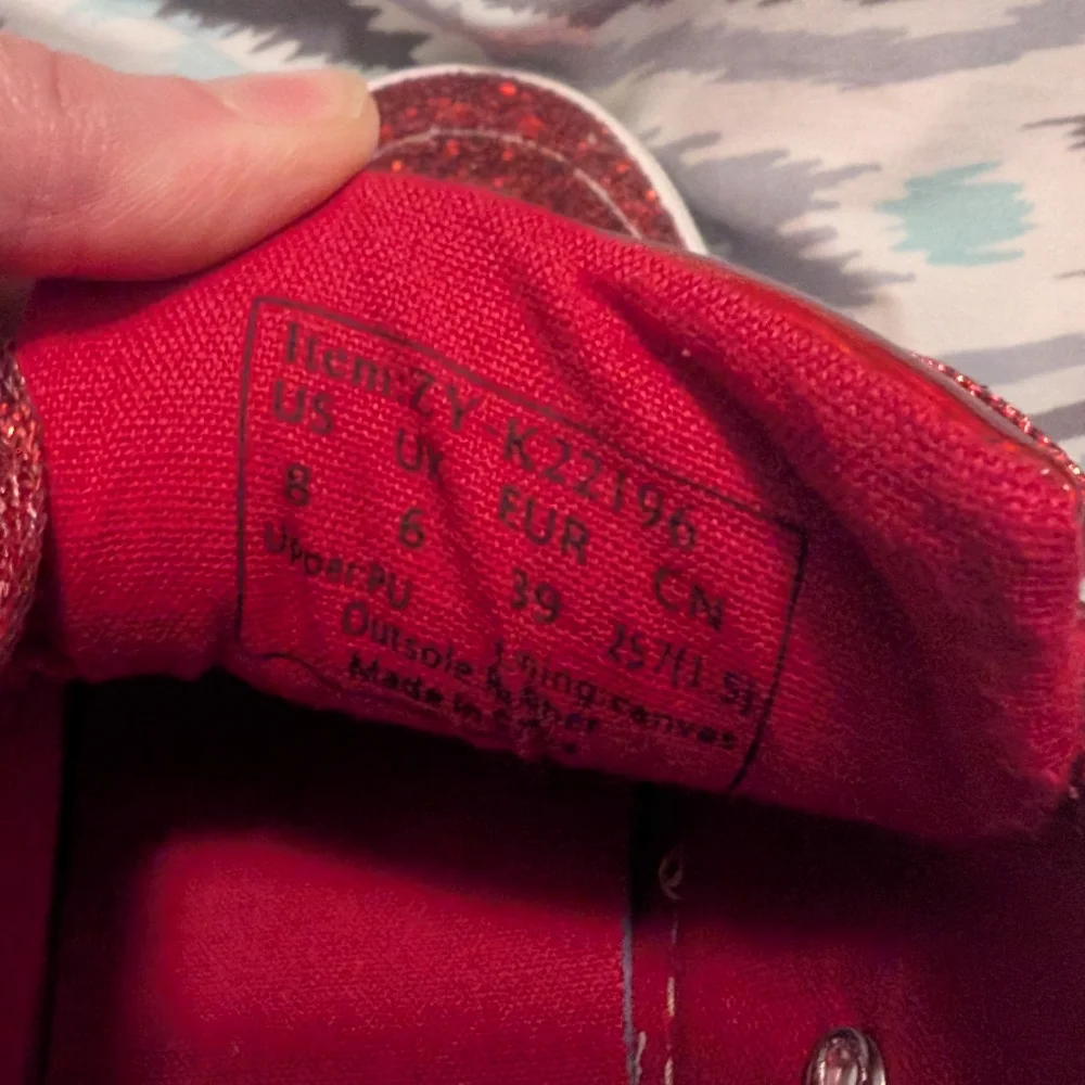 Sparkling Red Glitter Sneakers - Picture 2 of 4